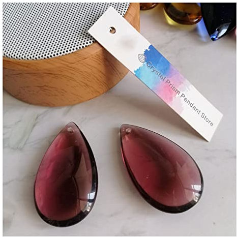 Kronleuchter Kristall Prismen Anhänger 30 Stück 47 mm mittlere lila Kristall Glatte Prismen Pendelleuchte Schmuck Handwerk