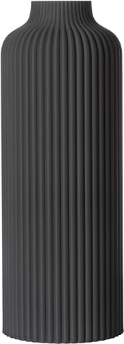 3D Vase Dekovase Anouk XL 38cm Bodenvase Dunkelgrau Deko Vase Pampasgras Trockenblumen