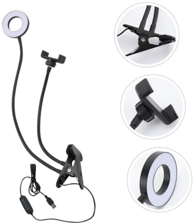 BESTonZON Beauty Lampe Mit Clip Selfie-Lampe -Set Für Handy Flexibler Arm Für Fotografie Video Und Make-up USB-betrieben Für Live- Und Nachtaufnahmen