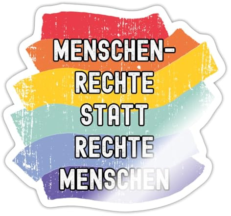 Menschenrechte Statt Rechte Menschen Sticker Aufkleber