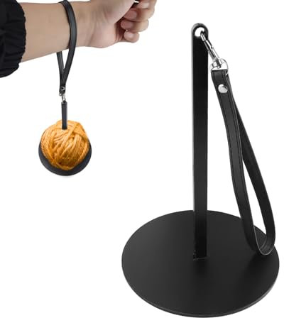 SPRHR Handgelenk Garnhalter aus Acryl Ø12cm, 360° Drehung Tragbarer Handgelenk Garnhalter, Wollabwickler mit Handschlaufe, Garnaufbewahrung, Verhindert Garnverheddern, Geschenk für Bastelliebhaber