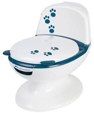 Bebeconfort Mini Size Toilet, Orinal bebé, 1-4 años, 0-20 kg, Diseño realista con protección antisalpicaduras, Sonido real de cisterna, Cubeta extraíble, Fácil de limpiar, Pata de goma, Osito Azul