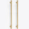 RZDEAL 2pcs Solid Brass Gold Cabinet Pulls, 10 Inch Hole Centers for Kitchen Cupboard Handles Modern Drawer Dresser Pulls Bathroom Brushed Brass Cabinet Pulls Wardrobe Door Handles