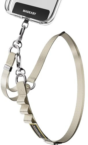 MAGEASY 2-in-1-Handy-Umhängeband – Universal-Crossbody-Telefongurt und Handy-Handgelenkschlaufe mit integriertem Schlüsselanhänger, Handy-Haltegurt, Anti-Drop und Anti-Diebstahl für tägliche und