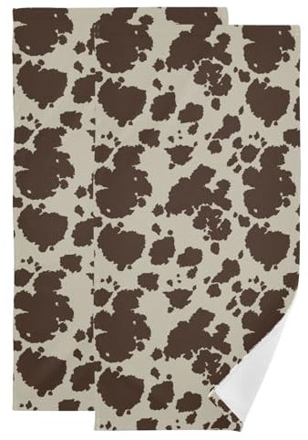 YOCIBIUT Handtücher mit Western-Kuh-Aufdruck, saugfähige Mikrofaser, rustikales Bauernhoftier-Design, 35,6 x 71,1 cm, dekorative Badetücher für Bad, Gäste, Gesicht, Haare, Dusche