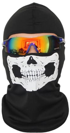 Tomedeks 1 Stück Ghost Motorrad Sturmhaube, Skull Maske, Vollgesichtsmaske für Männer Herren, Mütze für Halloween Cosplay