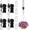 Surcotto Lot de 4 tendeurs à corde pour tente de culture, lampes de plantes et voile d'ombrage, à cliquet avec 4 mousquetons supplémentaires, cordes de haubanage pour le camping, 2 m