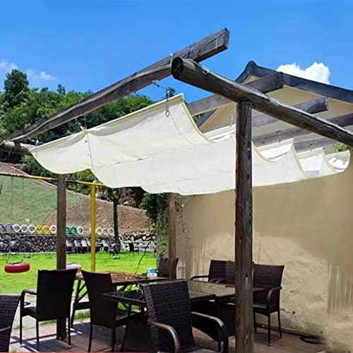 Auvent ondulé Anti-UV à 95% à Suspendre, Voile d'ombrage de Rechange pour pergola en Bois, terrasse en Treillis, Tissu HDPE perméable 185 g/m², Blanc (1,3 x 3 m)