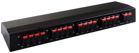 LARUISEE Verteiler-Splitter, 1 Eingang, 8 Ausgänge, Leistungsverstärker & Lautsprecher-Umschaltkomparator, 300 W Verstärker, Lautsprecher-Umschalter