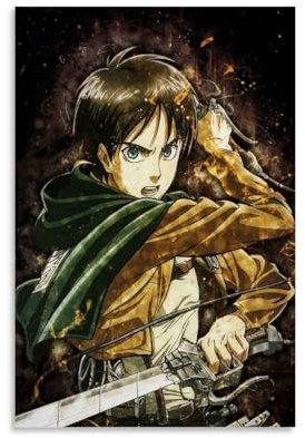 MNABSO Attack on Titan Comics Eren Yeager Poster Dekorative Malerei Leinwand Wandkunst Wohnzimmer Poster Schlafzimmer Malerei 08x12inch(20x30cm)