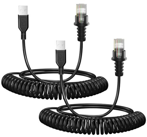 LIENIAO 3 m Barcode-Scanner-Kabel Ersatz für Honeywell 3800G Kabel 3200 3820 3800i 3900 3900i 4200Q 4206G 4236 4600G 4600R 4800P 4800DR 4800i 4820i 4820i 0 Kabel-Barcode Scanner-Spiralkabel (2)