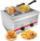 Dfdieratve Freidora Comercial de Gas Propano, Freidora de Acero Inoxidable para Encimera de 20 litros con 2 Cestas y 2 Tapas para Papas Fritas, Pollo y MáS