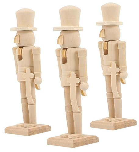 Anneome Decorazioni Natalizie A Forma Di Schiaccianoci Soldatino Di Noce Grezzo Artigianato in Legno Per Di Natale