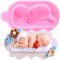 XMOLDNMS Moule en silicone bébé endormi pour décoration de gâteau de fête prénatale, pâte à sucre, chocolat, argile polymère