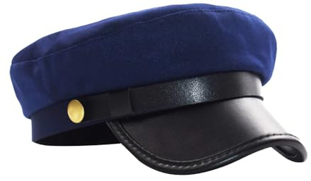 Bohue Chauffeurhut Retro Flat Top Cap Driver Hat Vintage Newsboy Cap Taxi Driver Thema Hut für Fahrer Kostüm Supplies