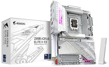 GIGABYTE Z890 AORUS Elite X ICE Intel Core Ultra (Series 2) LGA 1851 Motherboard, ATX, DDR5, 5X M.2, PCIe 5.0, Thunderbolt 4, WIFI7, 2.5GbE LAN, EZ-Latch