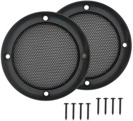 MACHSWON 2PCS 3.5 Black Speaker Grill Cover Car Home Speaker Subwoofer Guard Protector, ABS Plastic Frame with Metal Mesh