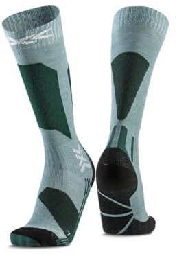 X-Socks Ski Discover OTC Womens Skiing Socks - High-Performance, optimaler Komfort und Schutz und hervorragende Passform für ein unvergleichliches Skierlebnis - Salbeigrün/Englischer Rasen, 41-42