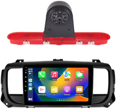 Android Autoradio Mit GPS Navigation HD Bildschirm Touch Display+ HD Bremsleuchte Rückfahrkamera Ersatz für Citroën Jumpy 3/Citroën Spacetourer/Peugeot Expert/Toyota Proace MDZ/Toyota Proace Verso MPY