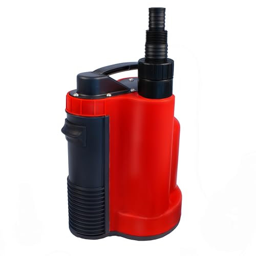 Grafner Pompe submersible de drainage plat, avec interrupteur à flotteur intégré et anti-retour, débit de 750 W à 10500 l/h, aspiration plate de 1 mm, corps étranger de 3 mm, pompe à eau usée