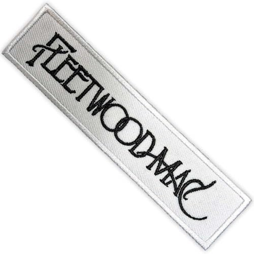 Fleetwood Mac Woven Text Logo Iron On Patch (One Size) (White/Black)