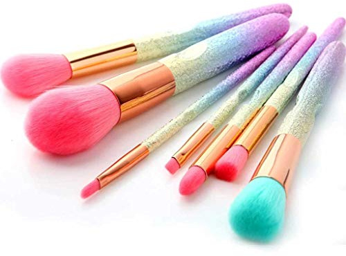 7pcs Regenbogen -Make -up -Pinsel Set Professionell Blush Mischung Lidschattenbürsten Kit Kosmetisches Werkzeug mit Box