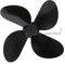 KOMBIUDA Aluminiumlegierung Fanklingen Lüfter im Einklang Heizungszubehör Zubehör für wärmebetriebene Ventilatoren Fan-Zubehör Kamin -Ofen -Fan -Accessoires Schwarz