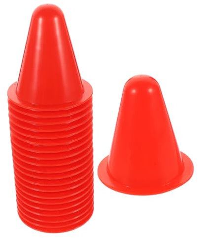 CIYODO 40 Stück Roller-Skating-stapelhindernisse Im Freien Trainingskegel Drinnen Sportkegel Für Skaten Rollende Schlittschuh Zapfen Markierungskegel Plastik Rot