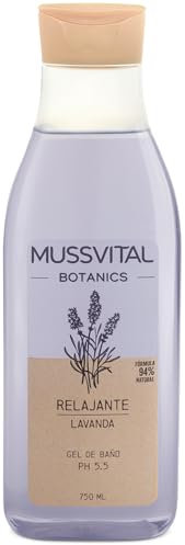 Mussvital Botanics Gel de Baño Relajante con Lavanda, 750 ml, Fórmula 94% Natural, pH 5.5