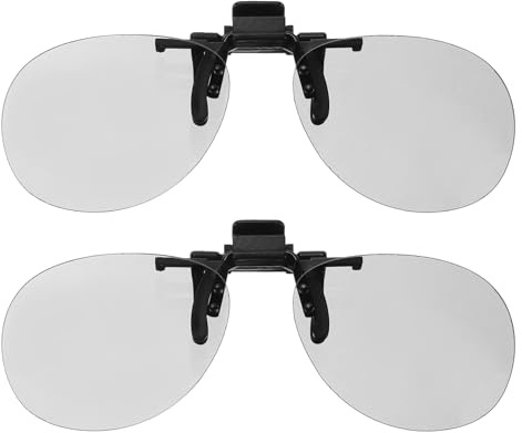 QUARKZMAN 2 Stück Polarisiert Clip-On 3D Brille Passiv Zirkular | 3D Sichtbrille, Für RealD Kino Theater Spiele TV Foto Projektor