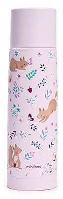 Miniland Termo Bebé para Líquidos 500ml, +12h Frío y Calor | Squirrel | Acero Inoxidable, Mantiene Temperatura hasta 24h , Cierre Hermético y Sistema Antigoteo, Libre de BPA, Botella Térmica