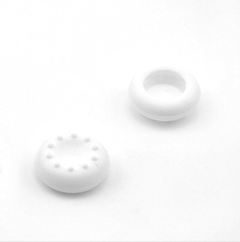 analogique en silicone Thumb Stick Grip Joystick Caps Cover pour PS4 PS3 Xbox 360 Xbox One contrôleurs de jeu (2 x Blanc)