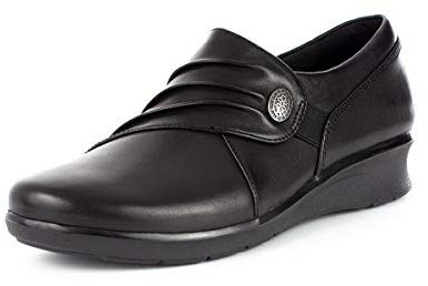 Clarks Women's Hope Roxanne Loafers, Black, 3 UK