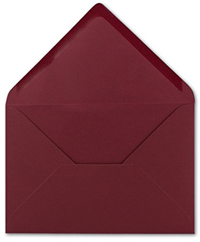 50 DIN B6 Briefumschläge Weihnachtsrot - 12,5 x 17,5 cm - 80 g/m² Nassklebung Post-Umschläge ohne Fenster für Einladungen - Serie Colours-4-you