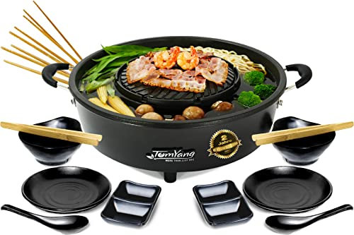 TomYang Hot Pot Premium – incl. Premium accessory, Swiss coating and more than 100 Recipe Videos. The Original Thai Grill & Hot Pot, Electric Thai BBQ Multi Cooker. Hotpot chinese pot