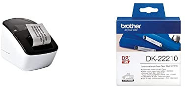 Brother Original QL700 Etikettendrucker & DK-22210 Endlosetiketten (Papier, 29 mm breit, 30,48 m lang, QL-Etikettendrucker)