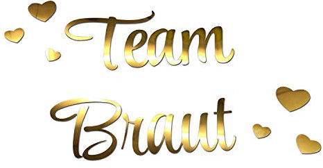 Oblique Unique® Bügelbild für JGA Junggesellinnenabschied Hochzeit - Braut To Be - Team Braut - Braut Crew + Herzen Bilder zum Aufbügeln - Motiv wählbar (Team Braut)