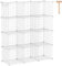 C&AHOME Drahtwürfel-Aufbewahrung, 12-Würfel-Aufbewahrungs-Organizer aus Metall, C-Gitter-Aufbewahrungsbehälter-Regalsystem, Bücherregal, Schrankschrank, 93,5 cm L x 31,8 cm B x 122,9 cm H, weiß