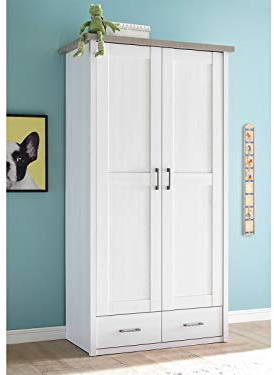 möbelando Kinder-Kleiderschrank Drehtürenschrank Schrank Kinderzimmermöbel Lebbie I