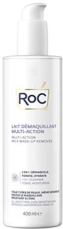 RoC - Struccante al Latte 3 in 1 - Deterge, Tonifica e Idrata - Rimuove il Trucco Waterproof - Tutti i Tipi di Pelle - 400 ml