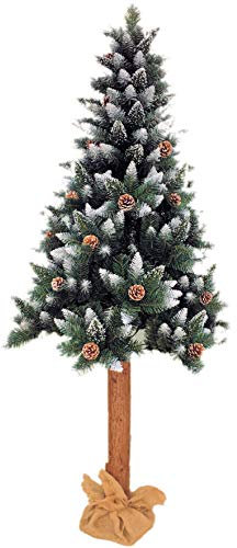COIL Albero di Natale Artificiale Albero di Natale Albero di Decorazione dell'albero di Natale con Tronco d'albero e pigne 160/180/210 (210)