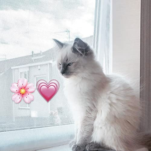 Flat Cats Window Screens - Four Pack - Selection of Sizes/Colours (60cm x 115cm, White Mesh/White Fixings)