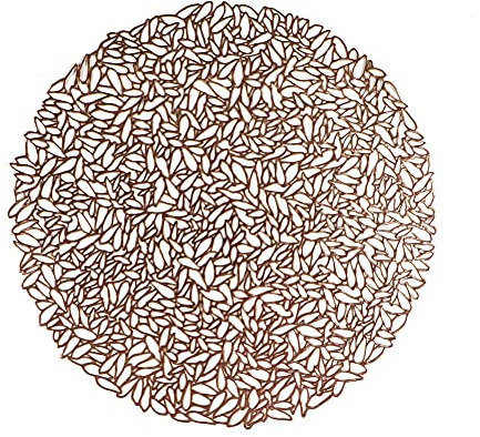 FANMURAN Tovagliette in PVC per Tavolo Tappetino Sottopiatti Sottociotola per Pasto Rotondo Decorazione per Casa (Oro Champagne)