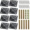 WMYCONGCONG 8 Sets Angled Furniture Leg Mounting Plates 5/16 (M8) T-Plate Heavy Duty Sofa Legs with Hanger Bolts Screws for Couches Seats (Black)