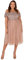 Maya Deluxe Women's Ladies Bardot Dresses Midi High Empire Waist Sequins Embellished Formal Evening for Wedding Guest Bridesmaid, Taupe Blush, 18