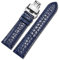 MUENShop Echtes Krokodilleder Uhrenarmband mit Faltschließe 12mm-24mm Schwarz Brauner Blau Alligator Ersatz Uhren Zubehör Poliertes Uhrenarmband für Männer/Frauen