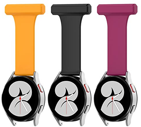 Chofit Nurse Watch Brooch Straps, Soft Silicone Pin Fob Compatible with Samsung Galaxy Watch 7 6 5 5 Pro 4/Garmin Venu 2 Plus/Amazfit GTS 4 GTS 3 GTS 2 Mini 20mm (3B)