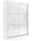 ALTDECOR Kleiderschrank mit Lacobel-Schiebetüren, kugelgelagerte Führungsschienen und Aluminium- Leisten, LED-Beleuchtung (weiß + 16 Farben) und Fernbedienung - VIVI - 120 cm Weiß