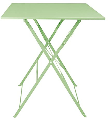 Bolero Square Pavement Style Klapptisch aus Stahl hellgrün 600 mm