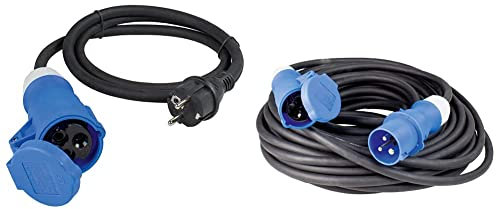 as - Schwabe Camping CEE-Adapterleitung Caravan & Camping CEE-Verlängerungsleitung Caravan – 3-polig, 230 V / 16 A – IP44 Wohnmobil Zubehör mit Schutzkappe – 10 m Verlängerungskabel, Schwarz I 60477